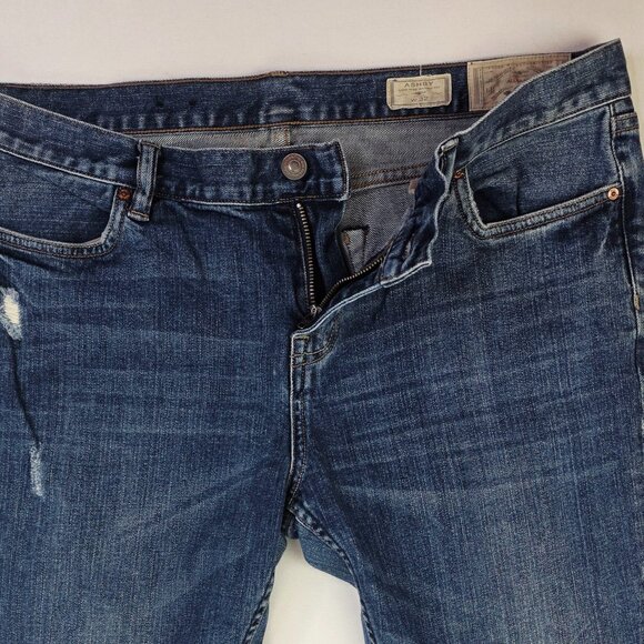 All Saints Size 32X30 Womens Ashby Low Rise Skinny Fit Blue Denim Logo Tag Jeans - Picture 12 of 13